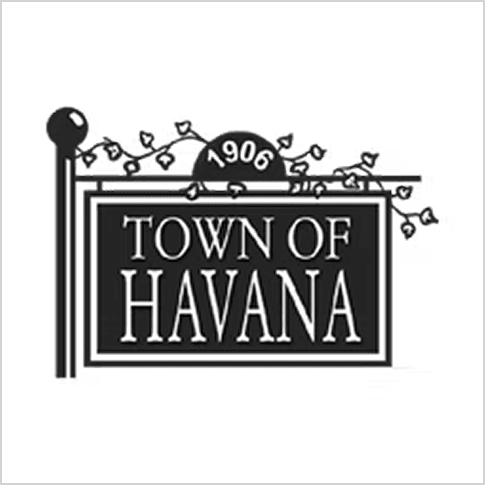 Black and white poster with the words "Town of Havana" written in bold font