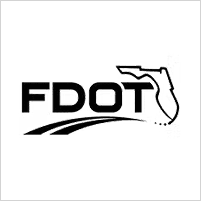 Black and white logo with the word "fdot" written in the center, surrounded by a white border