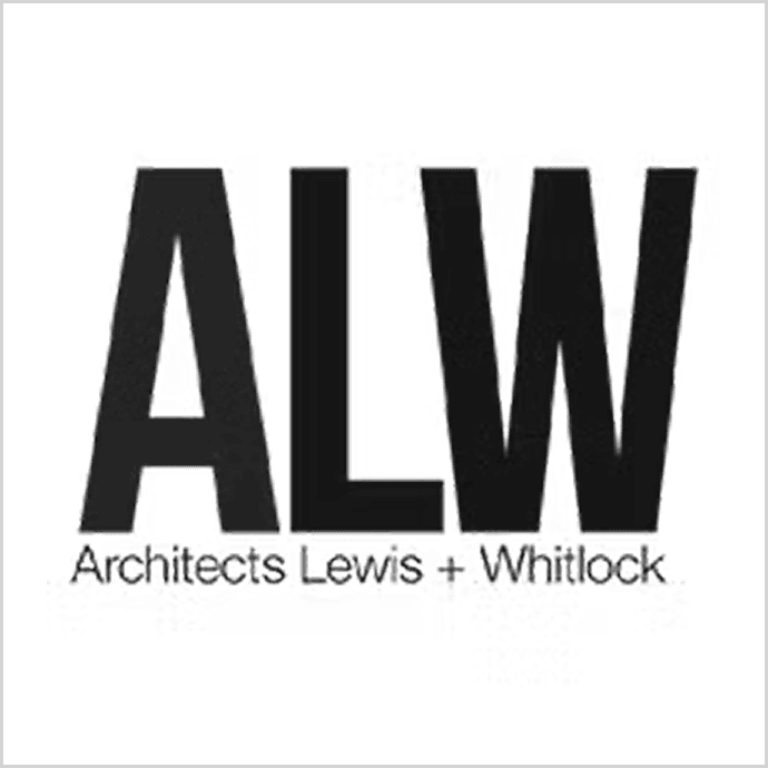 Logo of Architects Lewis & Whitlock, which consists of black text on a white background