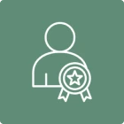Person with a star on their head, set against a green background