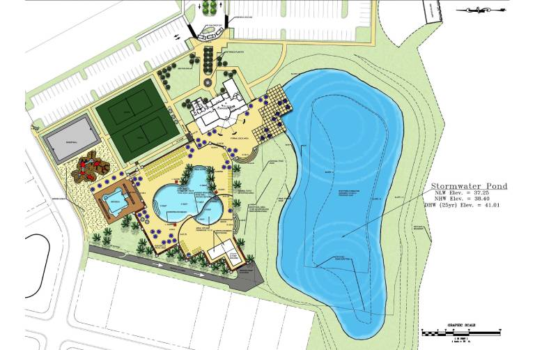 Architectural rendering of an outdoor recreational facility